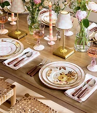 MacKenzie-Childs Wild Rose White Charger Plate