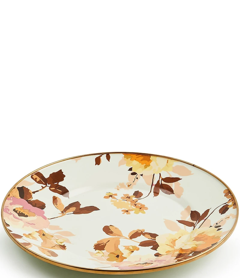MacKenzie-Childs Wild Rose White Enamel Dinner Plate