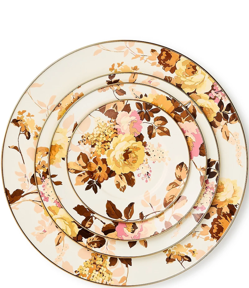 MacKenzie-Childs Wild Rose White Enamel Dinner Plate
