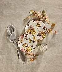 MacKenzie-Childs Wild Rose White Enamel Dinner Plate