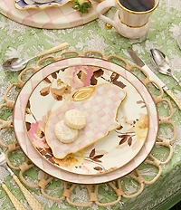 MacKenzie-Childs Wild Rose White Enamel Dinner Plate
