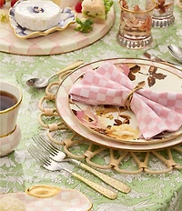 MacKenzie-Childs Wild Rose White Enamel Dinner Plate