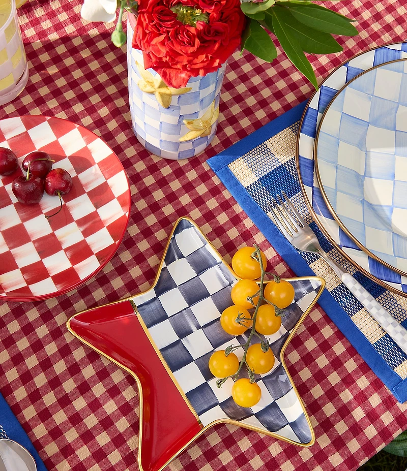 MacKenzie-Childs Woven Check Straw Placemats, Set of 4