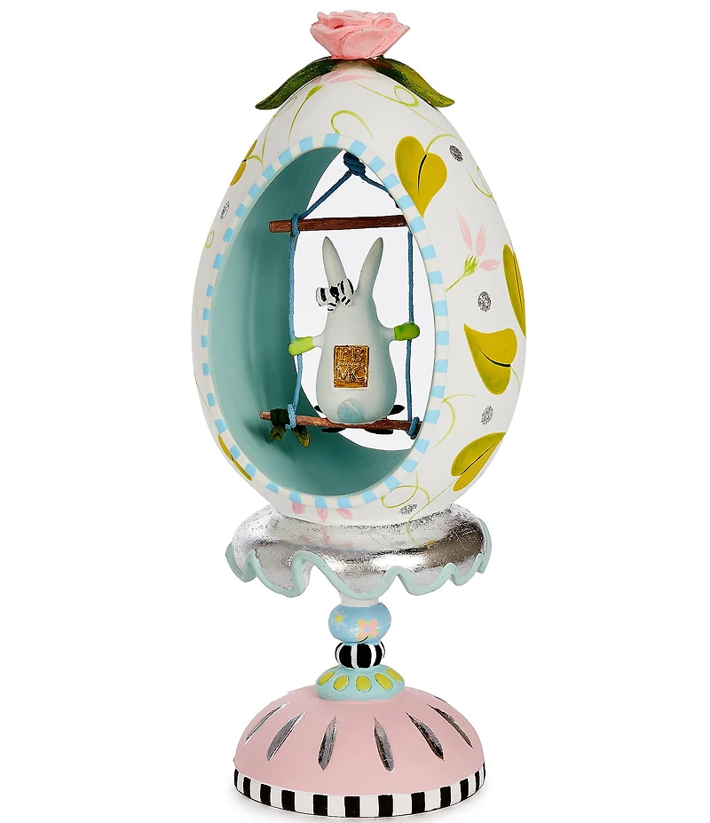 MacKenzie-Childs x Patience Brewster Easter Collection Rabbit Pedestal Egg Figurine