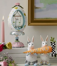 MacKenzie-Childs x Patience Brewster Easter Collection Rabbit Pedestal Egg Figurine
