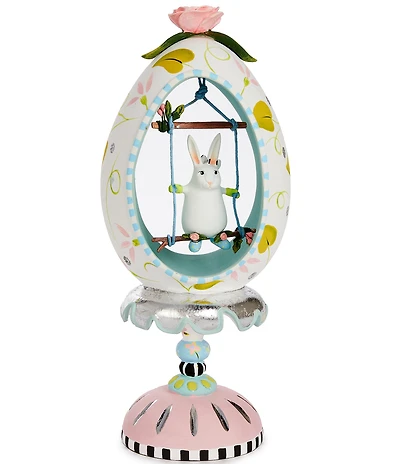 MacKenzie-Childs x Patience Brewster Easter Collection Rabbit Pedestal Egg Figurine