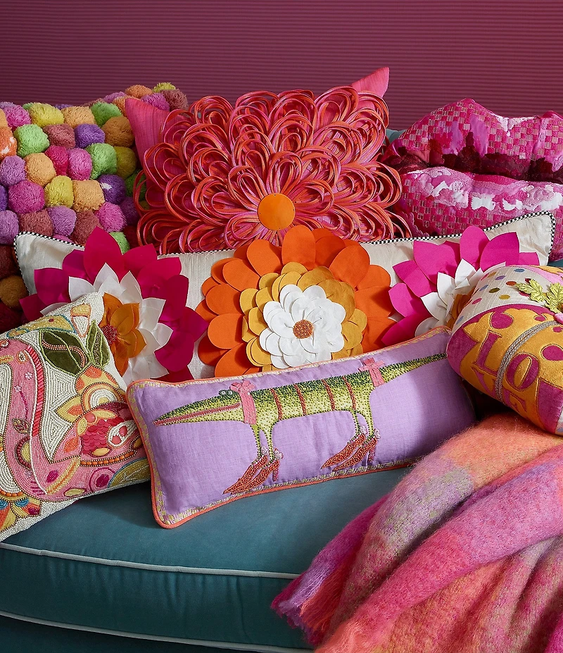 MacKenzie-Childs x Patience Brewster Gloria Alligator Lumbar Pillow