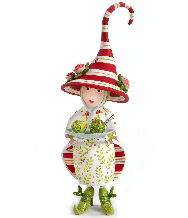 MacKenzie-Childs x Patience Brewster Holiday Collection Dash Away Mrs. Santa's Elf Ornament