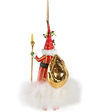 MacKenzie-Childs x Patience Brewster Holiday Collection Dash Away Nicholas Santa Ornament