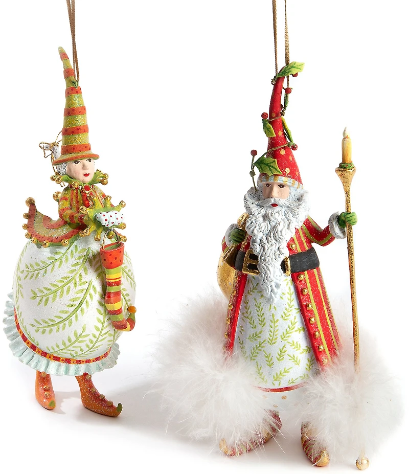 MacKenzie-Childs x Patience Brewster Holiday Collection Dash Away Nicholas Santa Ornament