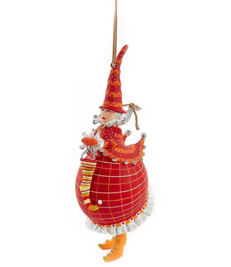MacKenzie-Childs x Patience Brewster Holiday Collection Dash Away Red Mrs. Santa Ornament