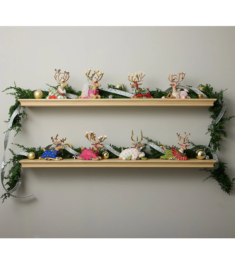 MacKenzie-Childs x Patience Brewster Holiday Collection Dash Away Sitting Prancer Reindeer Figurine