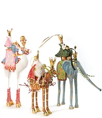 MacKenzie-Childs x Patience Brewster Holiday Collection Nativity Casper on Elephant Ornament