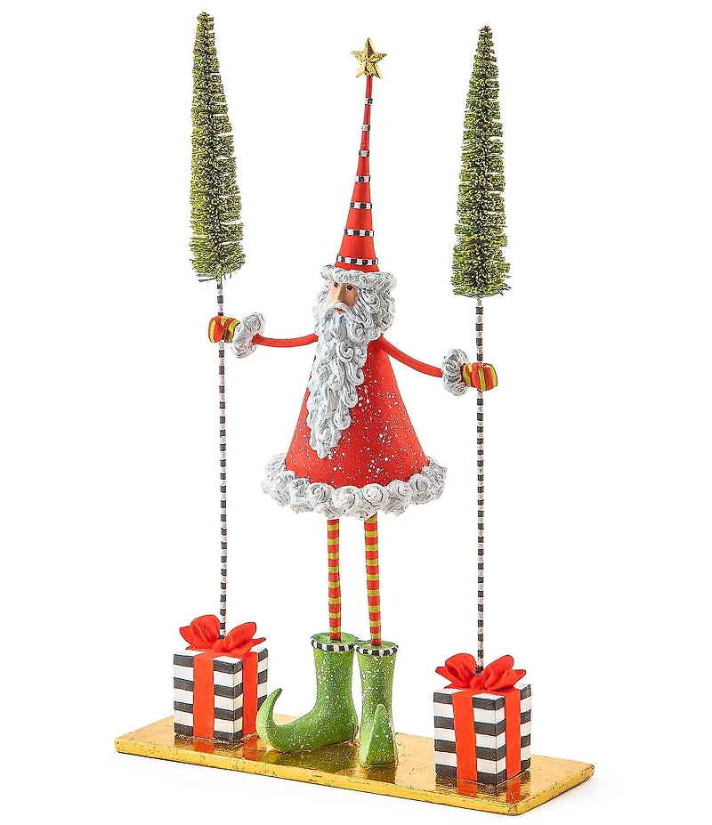 MacKenzie-Childs x Patience Brewster Holiday Collection Santa Gift Tree Figure