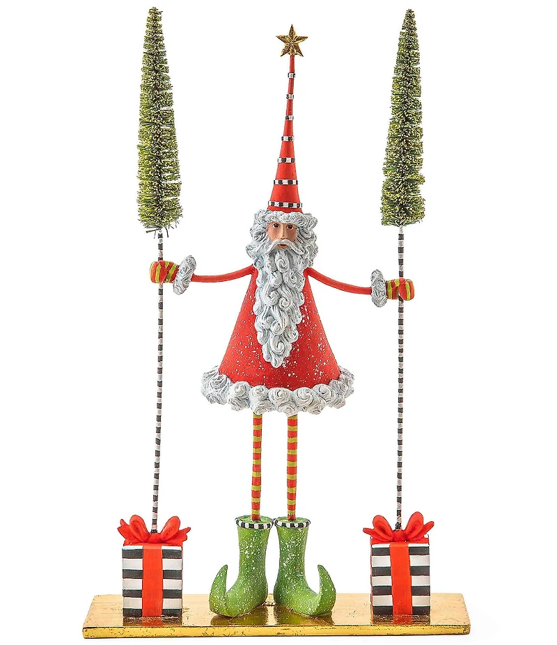 MacKenzie-Childs x Patience Brewster Holiday Collection Santa Gift Tree Figure