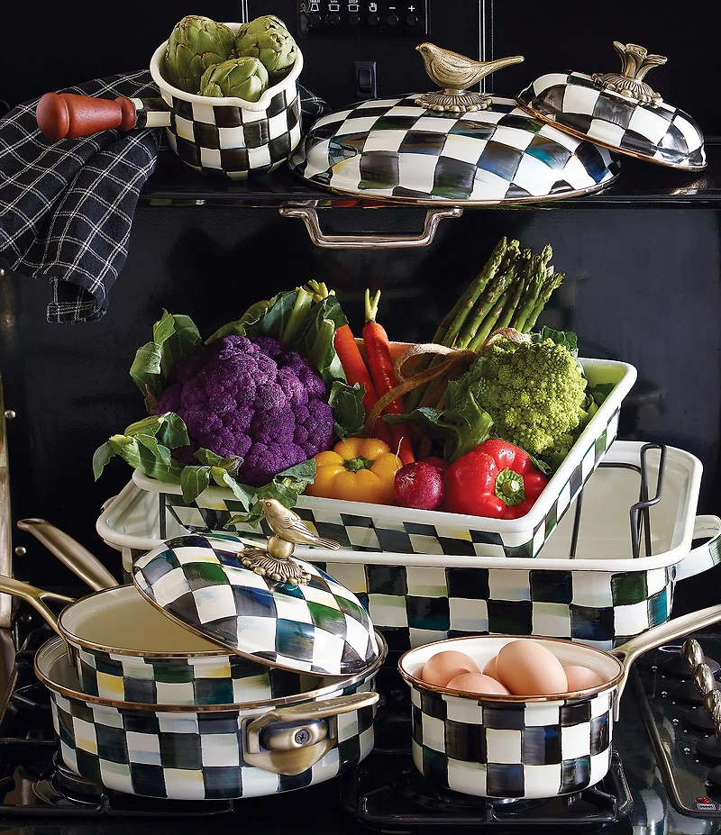 MackKenzie-Childs Courtly Check 1 Quart Saucepan