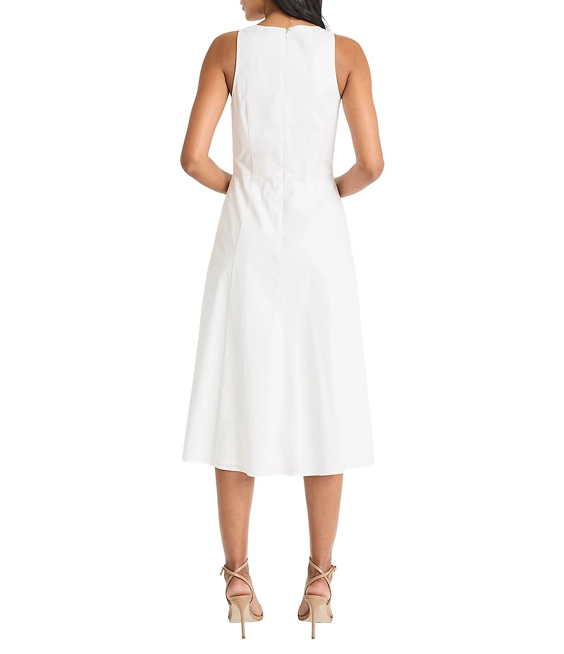 Maggy London A-Line Cotton Poplin Midi Dress