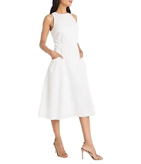 Maggy London A-Line Cotton Poplin Midi Dress