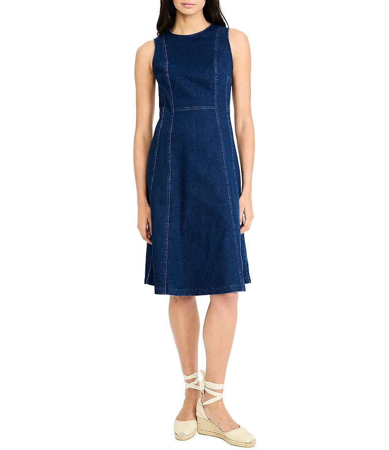 Maggy London Dark Wash Denim A-Line Dress
