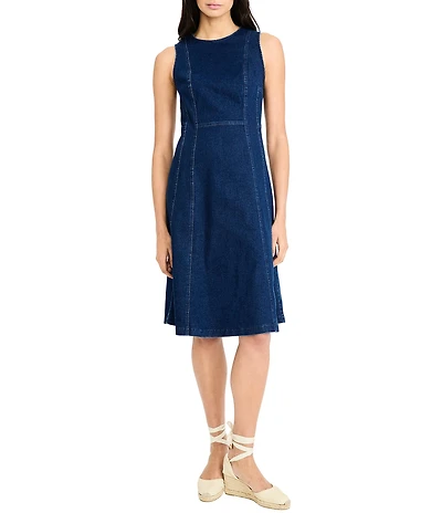 Maggy London Dark Wash Denim A-Line Dress