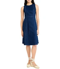 Maggy London Dark Wash Denim A-Line Dress