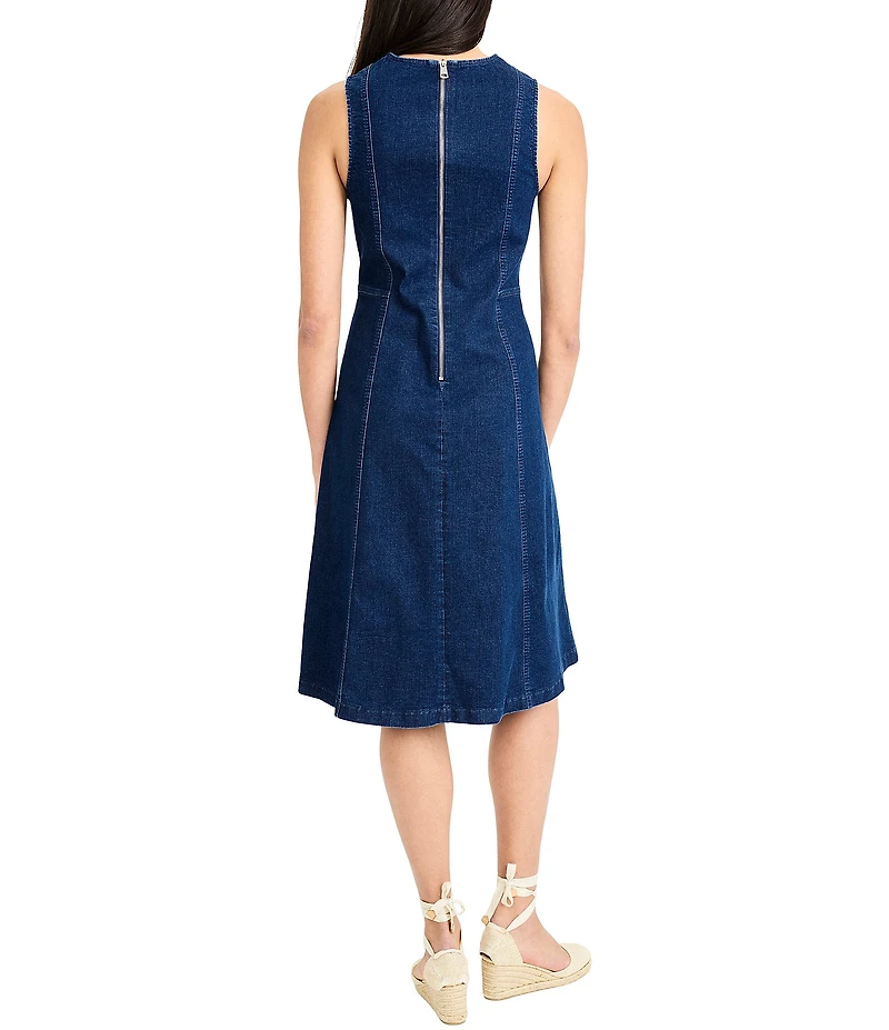 Maggy London Dark Wash Denim A-Line Dress