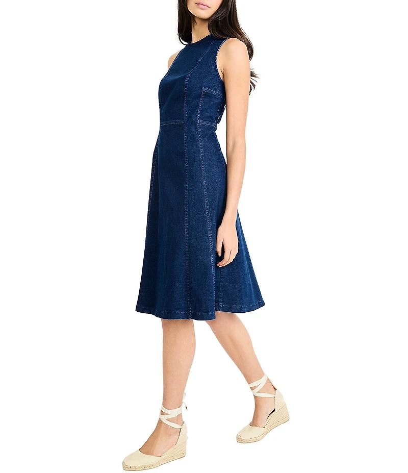 Maggy London Dark Wash Denim A-Line Dress