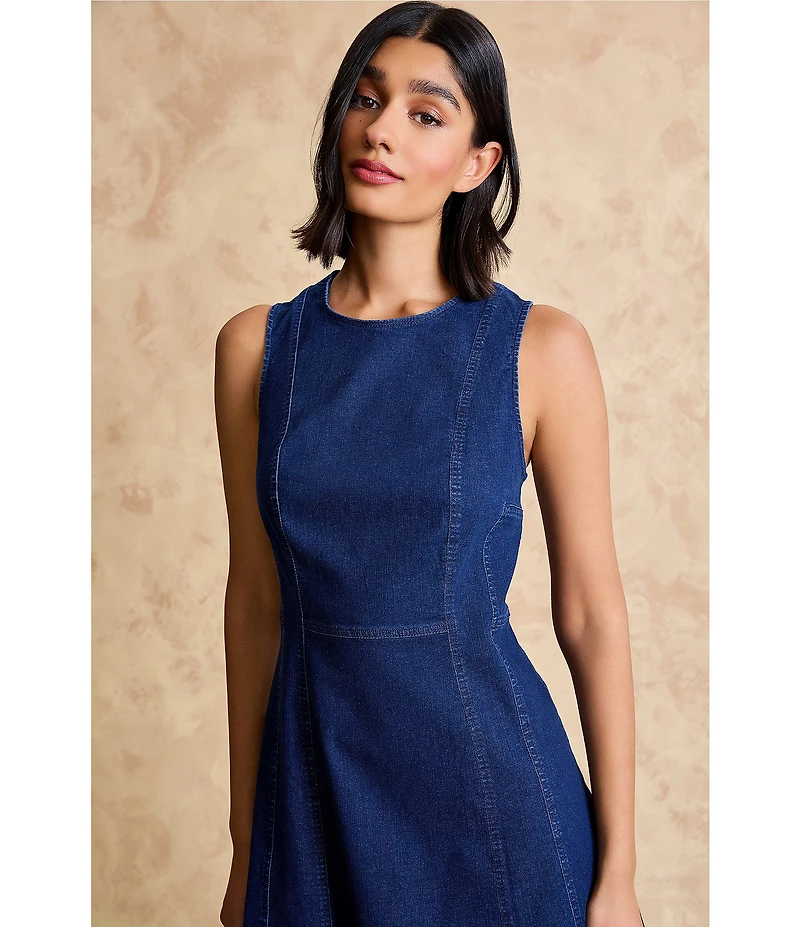 Maggy London Dark Wash Denim A-Line Dress