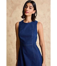 Maggy London Dark Wash Denim A-Line Dress