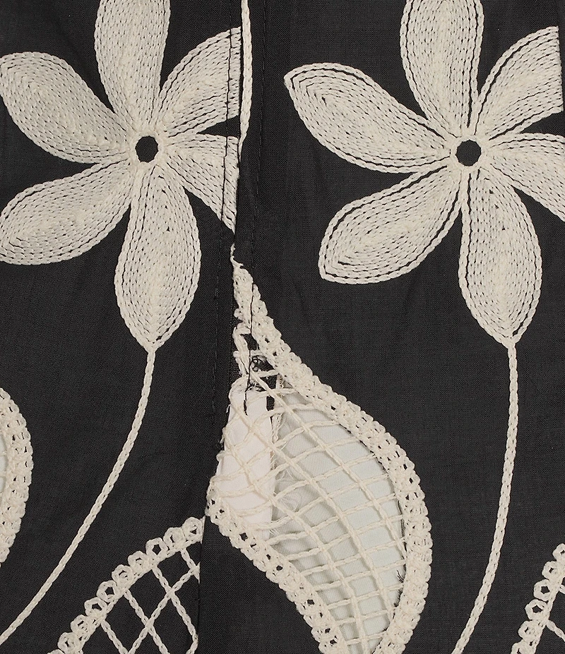 Maggy London Floral Print Sleeveless V-Neck Novelty Midi Dress