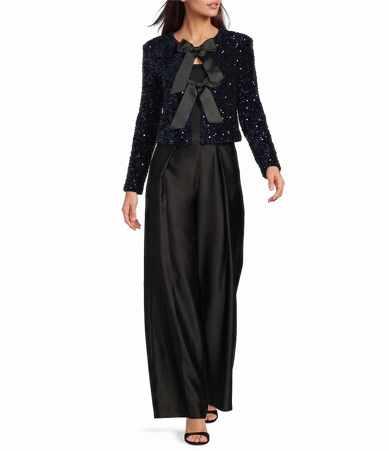 Maggy London Front Pleat Wide Leg Pants
