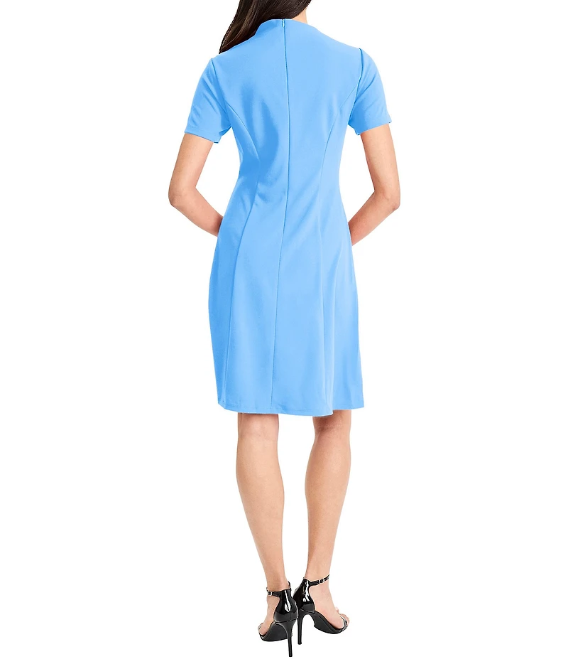 Maggy London Mock Neck Short Sleeve Dress