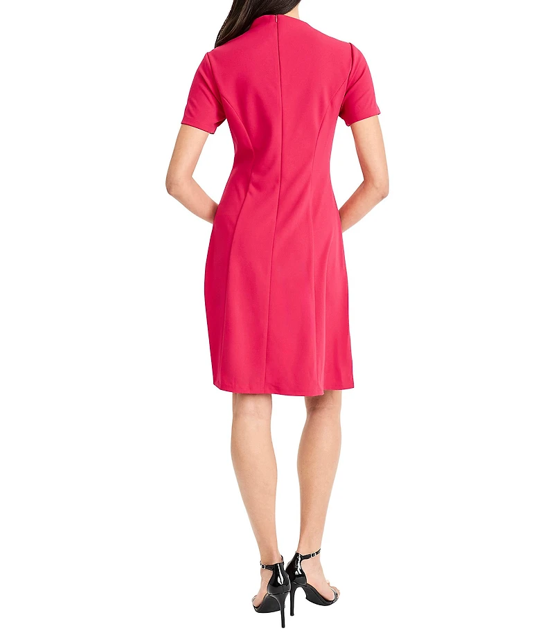 Maggy London Mock Neck Short Sleeve Dress