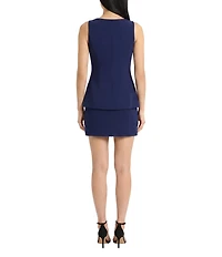 Maggy London Scuba Crepe Sleeveless Tailored Mini Dress