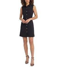 Maggy London Sleeveless Button Down Crepe Dress