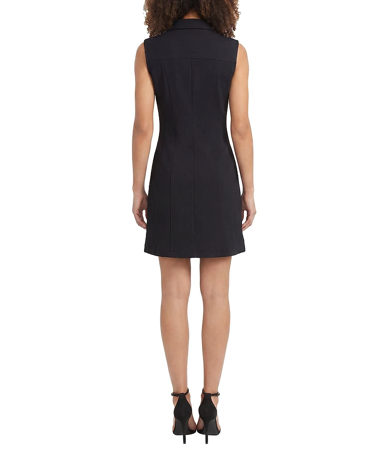 Maggy London Sleeveless Button Down Crepe Dress