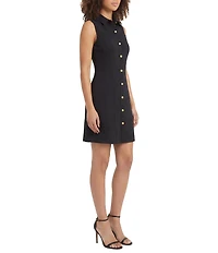 Maggy London Sleeveless Button Down Crepe Dress