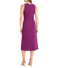 Maggy London Sleeveless Knot Front Midi Dress