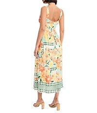 Maggy London Sleeveless Square Neck Midi Dress