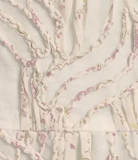 Maggy London Soutache Embroidered Organza Crew Neck Sleeveless A-Line Midi Dress