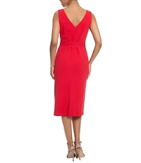 Maggy London Square Neck Sleeveless Midi Dress