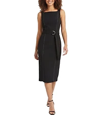 Maggy London Square Neck Sleeveless Midi Dress
