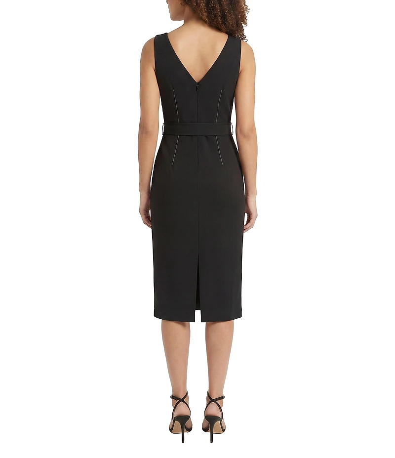 Maggy London Square Neck Sleeveless Midi Dress