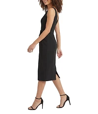 Maggy London Square Neck Sleeveless Midi Dress