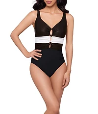 Magicsuit Block Party Alice V-Neck One Piece Swimsuit