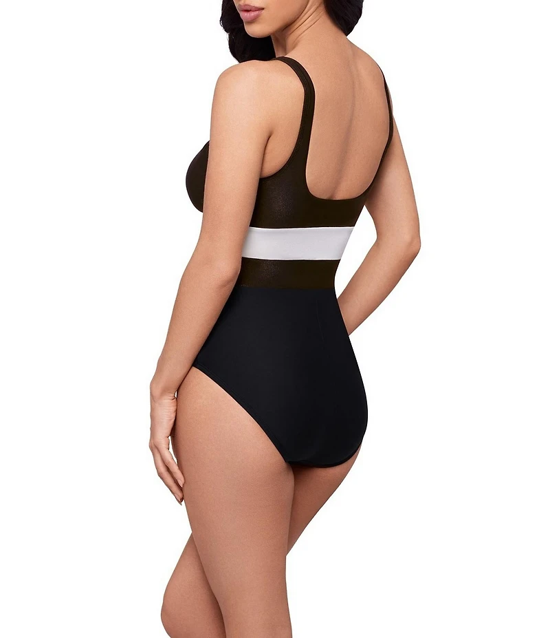 Magicsuit Block Party Alice V-Neck One Piece Swimsuit