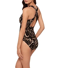 Magicsuit Desert Mirage Halle Front Tie V-Neck Plunge One Piece Swimsuit