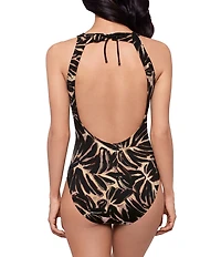 Magicsuit Desert Mirage Lace-Up Plunge One Piece Swimsuit
