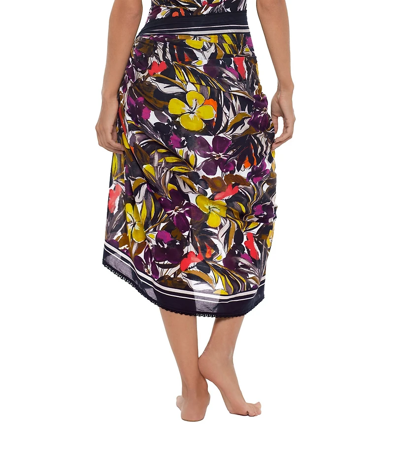 Magicsuit Hot House Printed Embroidered Hem Pareo Swim Cover-Up