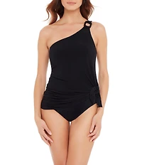 Magicsuit Solid Amal One Shoulder One Piece Swimdress